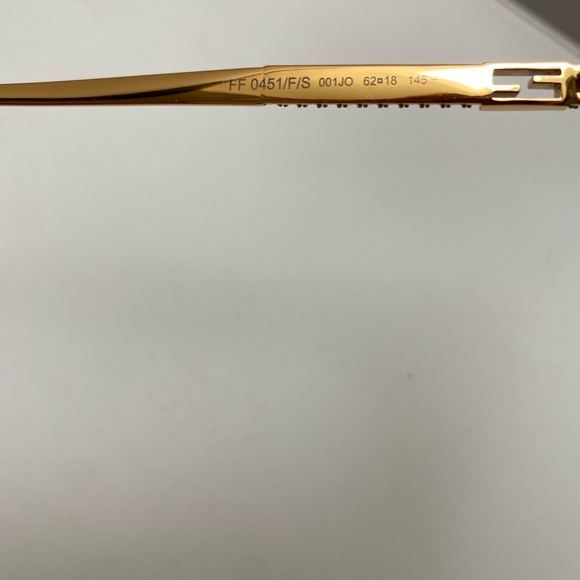 Fendi FF0451/F/S 001JO Asian Fit Gold/Grey Sunglasses - Picture 5 of 8